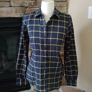 NWT The Limited XS Navy yellow button down